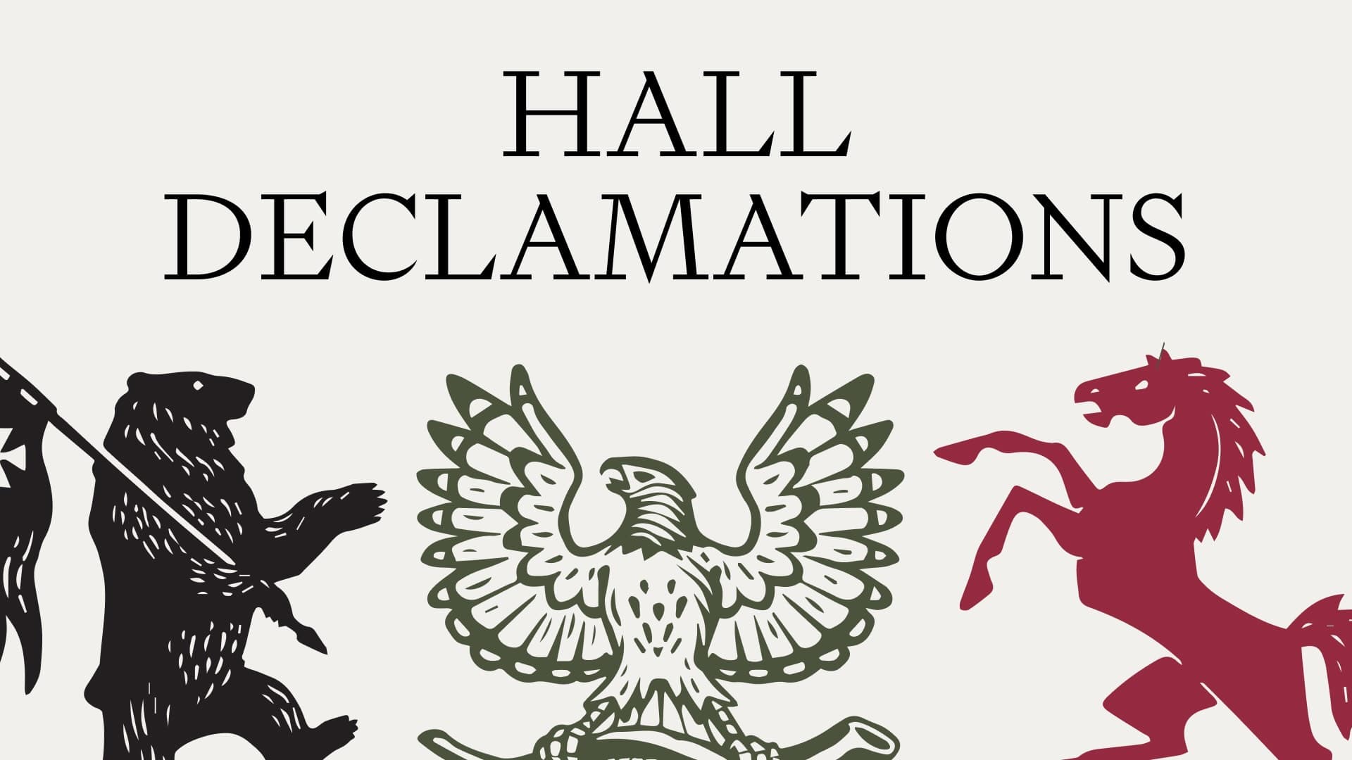 Hall Declamations Image with Hall Logos