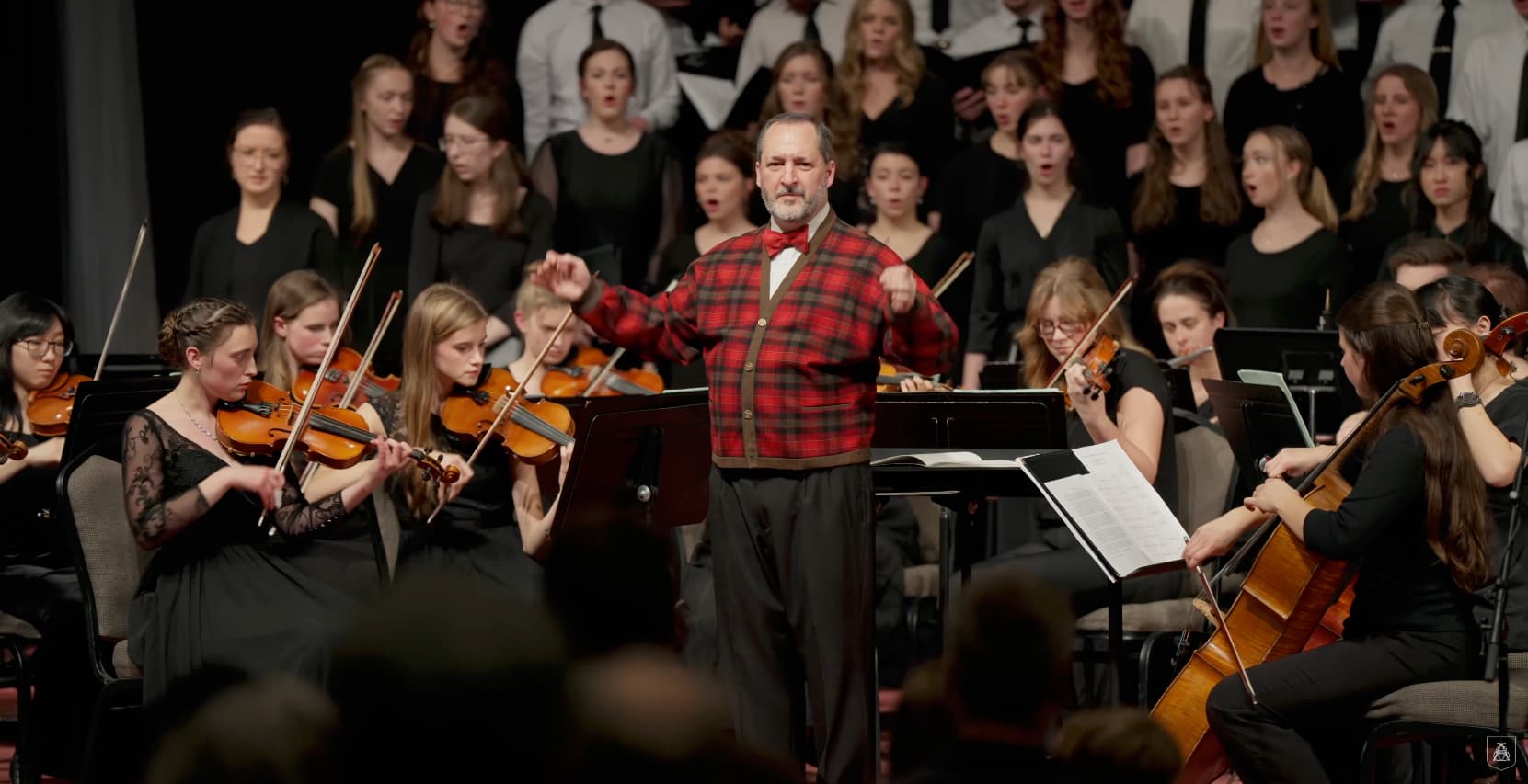 Conservatory of Music's Dr. David Erb conduction the New Saint Andrews College Concert Choir at a Christmas Concert in Moscow, ID.
