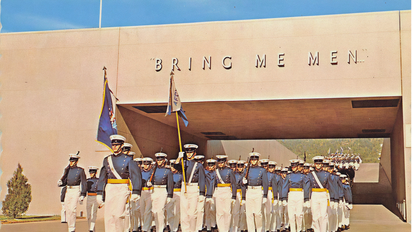Bring Me Men Slogan formerly displayed at the United States Airforce Academy in Colorado Springs